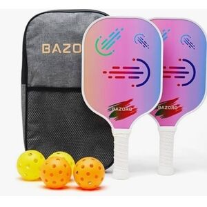 BAZORO Pickleball Paddle Set,with Carbon Fiber Material & Honeycomb Polymer‎